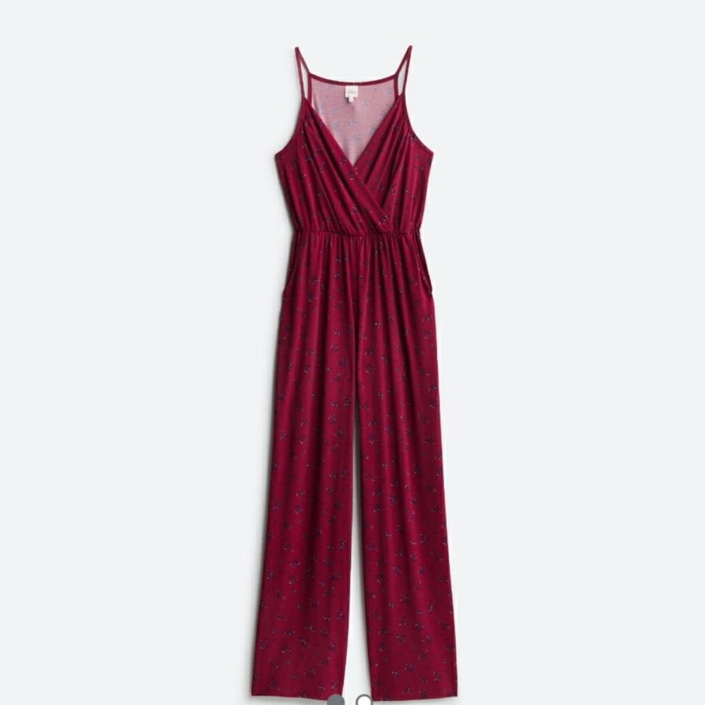 Kayleigh Lexi Knit Jumpsuit Burgundy